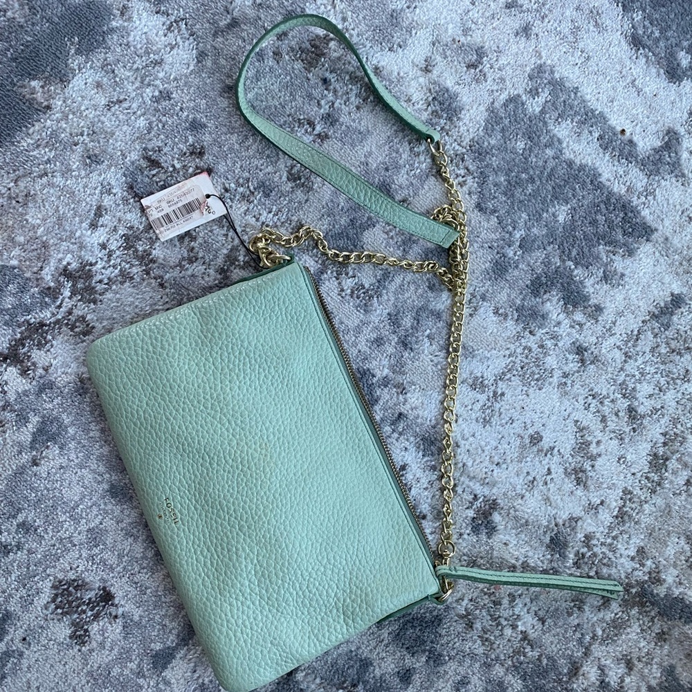 Mint green leather FOSSIL CROSSBODY